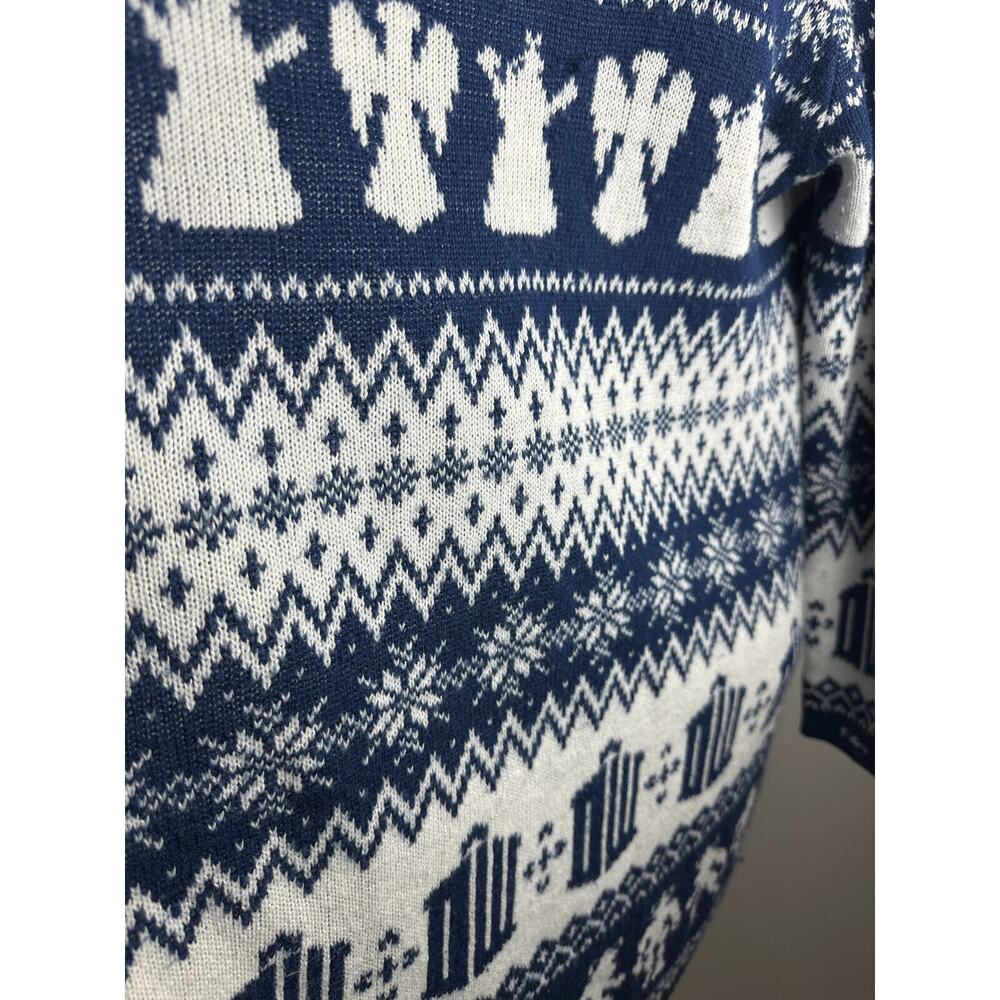 Hot Topic x Doctor Who Fair Isle Open Cardigan Drape Blue & White Plus Size 2X - Picture 14 of 16